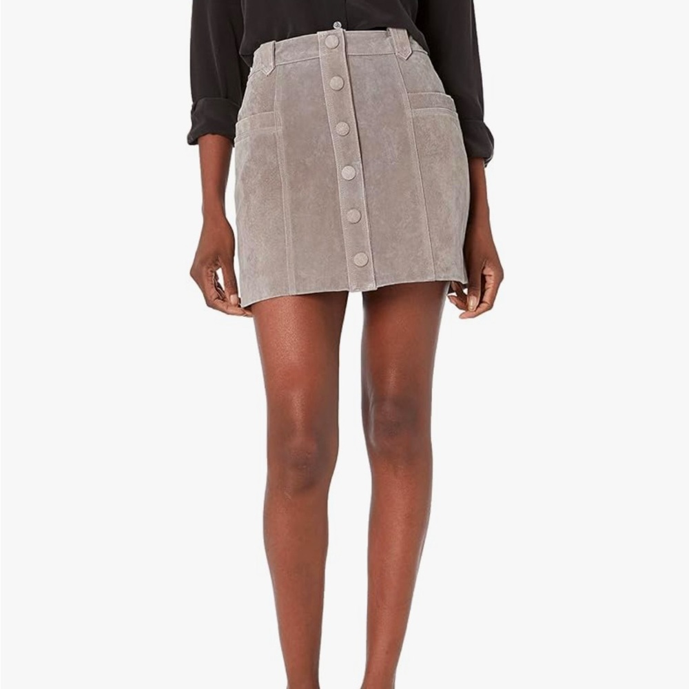 Blank NYC Endless Rose Yoked Suede Leather Mini Skirt size 28 NWT